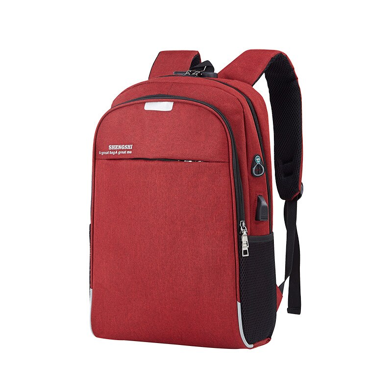 Anti-diefstal Mannen Rugzakken Schooltassen voor Tieners Jongens Grote Capaciteit 15.6 Inch Laptop Rugzak USB Opladen Travel Mannen tassen: Rood