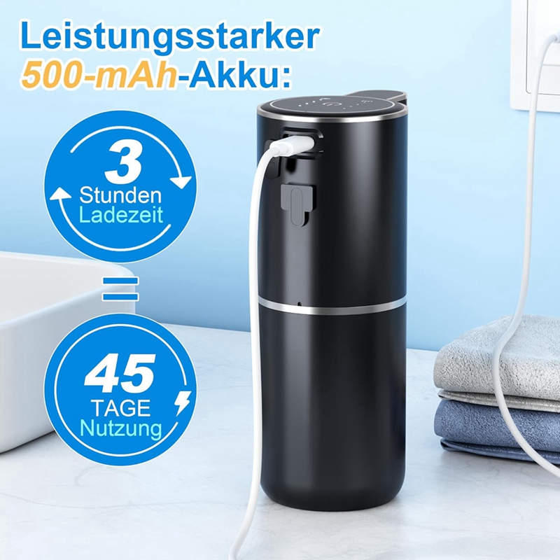 Automatisk såpedispenser , 380 ml,  elektrisk veggmontering, berøringsfri automatisk såpedispenser, usb-oppladbar