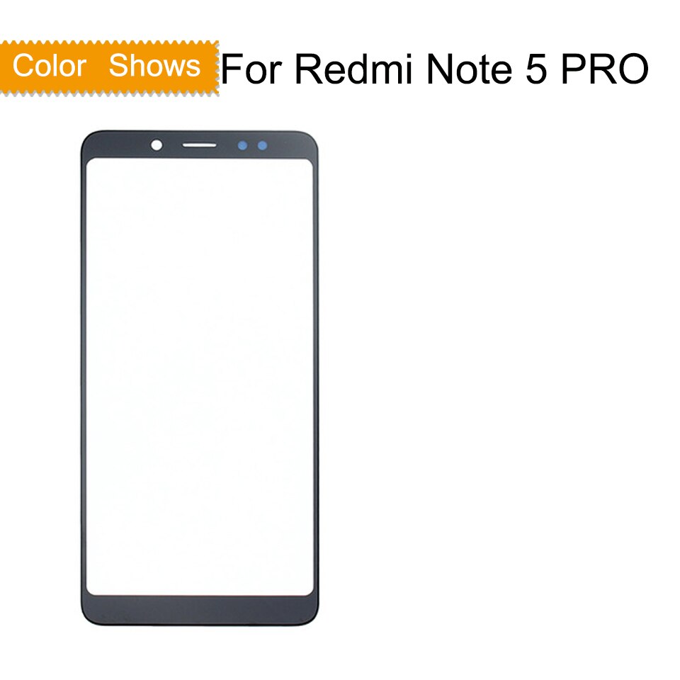 Original para xiaomi redmi nota 5 pro nota 5 note5 painel da tela de toque frontal exterior lente vidro touchscreen nenhum lcd sem digitador: 5Pro Black no gift