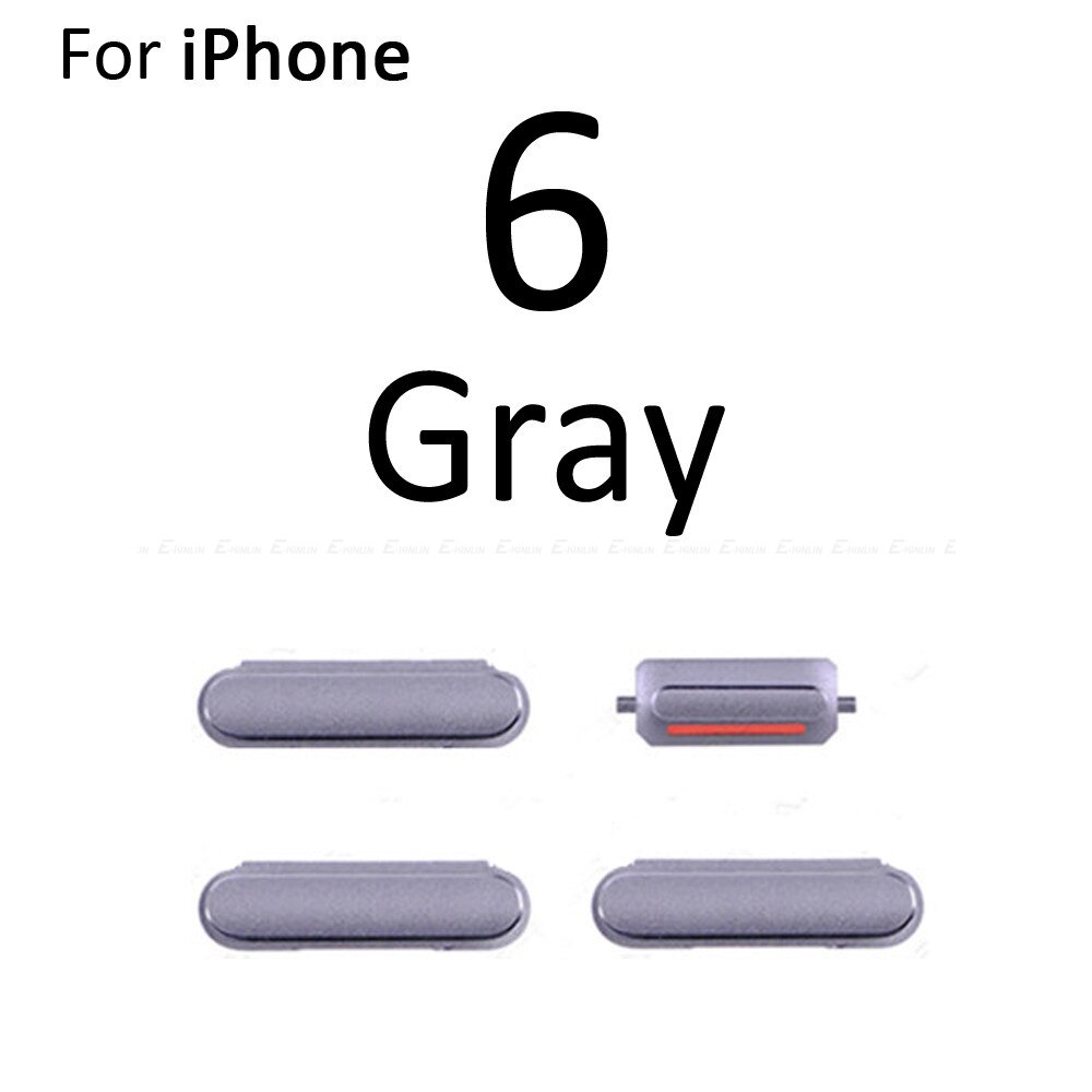 Gran venta botón lateral 4 en 1 para iPhone 6 6S Plus interruptor de volumen de bloqueo de encendido y apagado Botón de tecla silenciosa conjunto completo: For iPhone 6 Gray