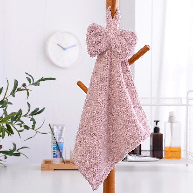 1 Pcs Super Absorbent Wipe Hand Towel Bathroom Portable Quickly Drying Hanging Kitchen Towels Reusable Towelling Rags: Purple
