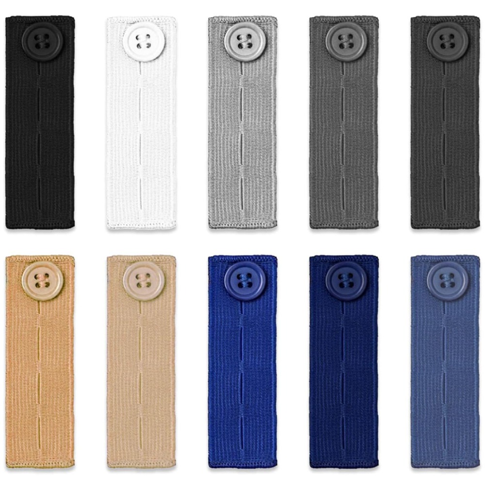 5pcs/lot Adjustable Elastic Waist Extenders Belt Waistband Expanders for Men Women Trousers Jeans Pants Button Extenders