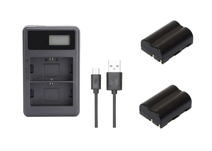 Da -el3,  en -el3a enel 3,  enel 3a kamera batteri + usb oplader til nikon  d100,d70, d70 outfit , d70s sæt , d50 sæt  ,d100 slr , d70 slr.: Lyserød