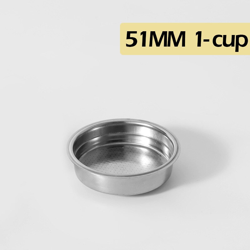 Cesta de filtro de café presurizada/no presurizada de 51MM/58MM, taza individual/doble, apta para portafiltro de 51mm/58mm, herramienta de café Espresso: 51MM 1-cup