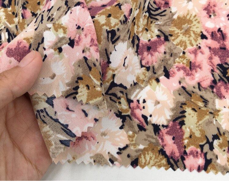 100x150cm Printed Chiffon Fabric for Dress By The Meter Breathable Soft Flower Print Chiffon Fabric Material for DIY Sewing