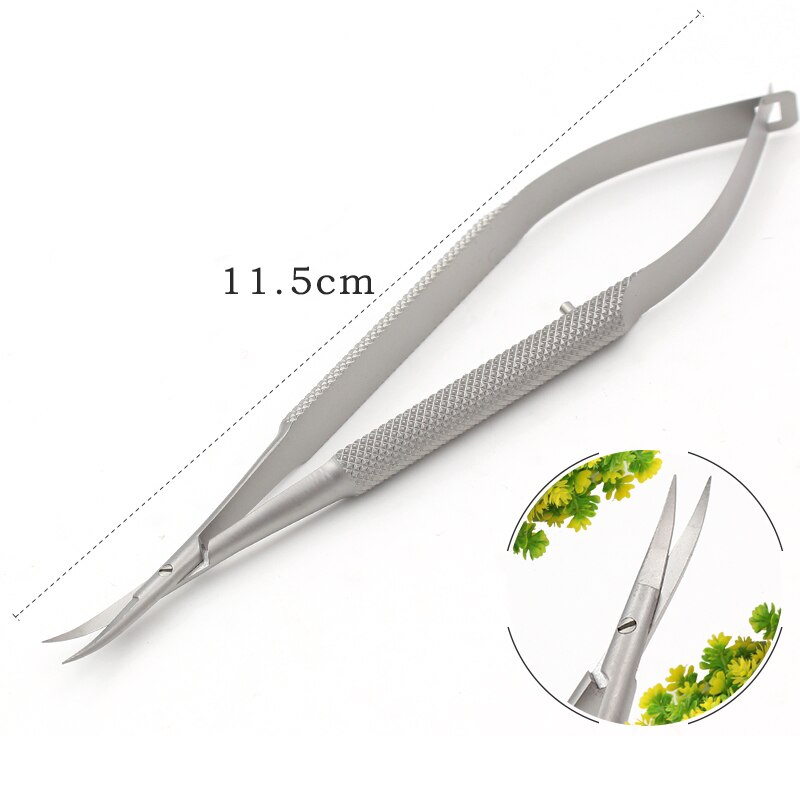 Mikroskooppiset instrumentit 12.5 cm mikrosasta, sidekalvo hammastettu, pihdit koettimet, koukut, lastat, tähystimet pinsetit: Valkoinen