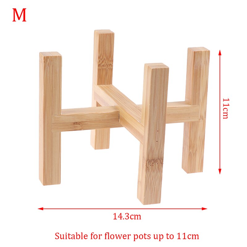 Wood Planter Pot Trays Flower Pot Rack Strong Free Standing Bonsai Holder: M