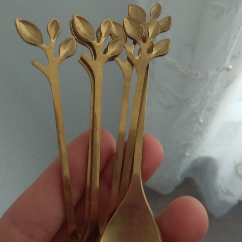 12Pcs Dessert Spoon and Fork Set Stainless Steel Mixing Spoon Cake Forks for Home Kitchen Fruit