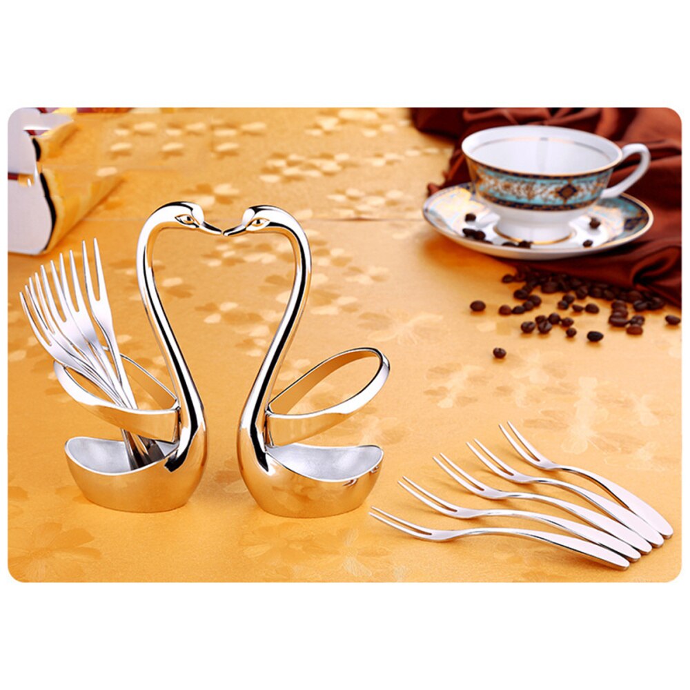 Koffie Lepel Houder Koffie Dessert Lepel Set Metalen Zwaan