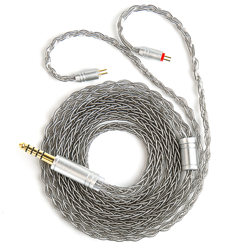 KBEAR ST12 8-core HiFi Oortelefoon 4N OFC verzilverd Verbeterde Kabel 3.5/4.4mm MMCX/0.78mm 2Pin voor Lark Rosefinch KS1: Beige