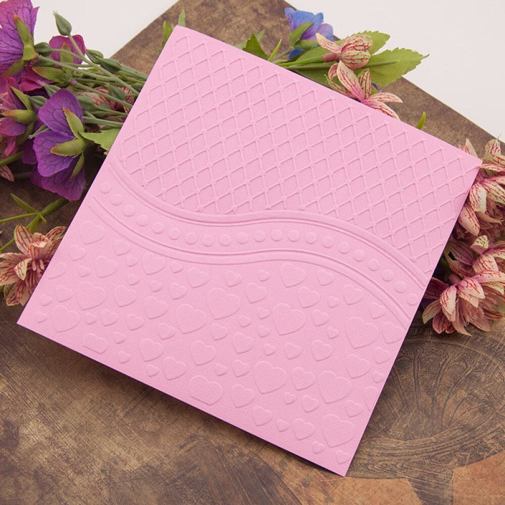 Love Heart Diamond Embossing Folders Plastic Scrapbooking For DIY Scrapbook Album Card Decorating Tool Crafts Card Paper Making