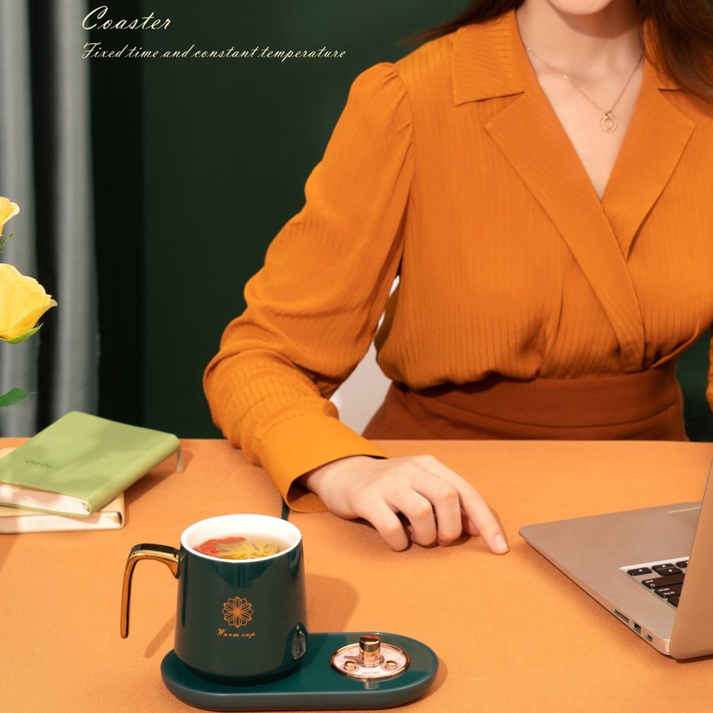 USB Cup Heater Cup Warmer Plate Smart Thermostatic Cup Coaster 3 Gear Appointment Heating Mat Pad For Coffee Milk Tea