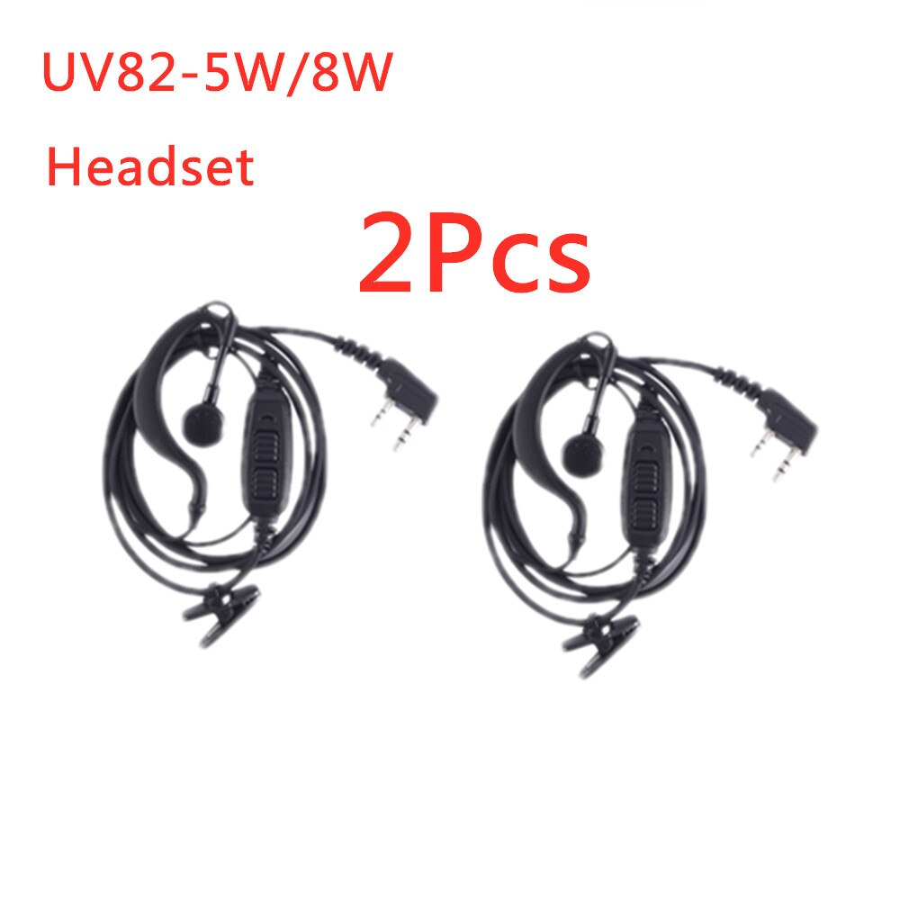 2 pièces Baofeng Ture 8 W UV-82 10KM longue portée puissant talkie-walkie voie Radio Amador 8 Watts émetteur-récepteur Portable CB Vhf/uhf deux: 2PCS-Headset