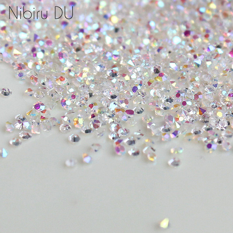 1440 unids/lote 1,3mm gemas Multicolor de Arte de uñas Micro diamantes de imitación Mini decoración de uñas ACCESORIOS DE MANICURA