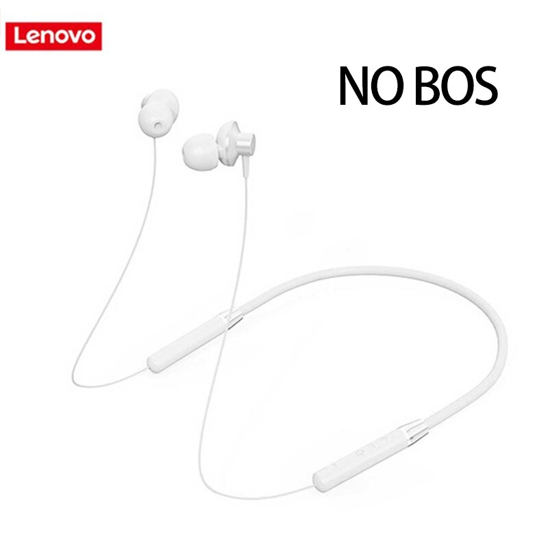 Original Lenovo HE05 Bluetooth 5.0 Neckband Wireless headphones Stereo Sports Magnetic Headphones Sports Running IPX5 Waterproof: HE05 White No Bos