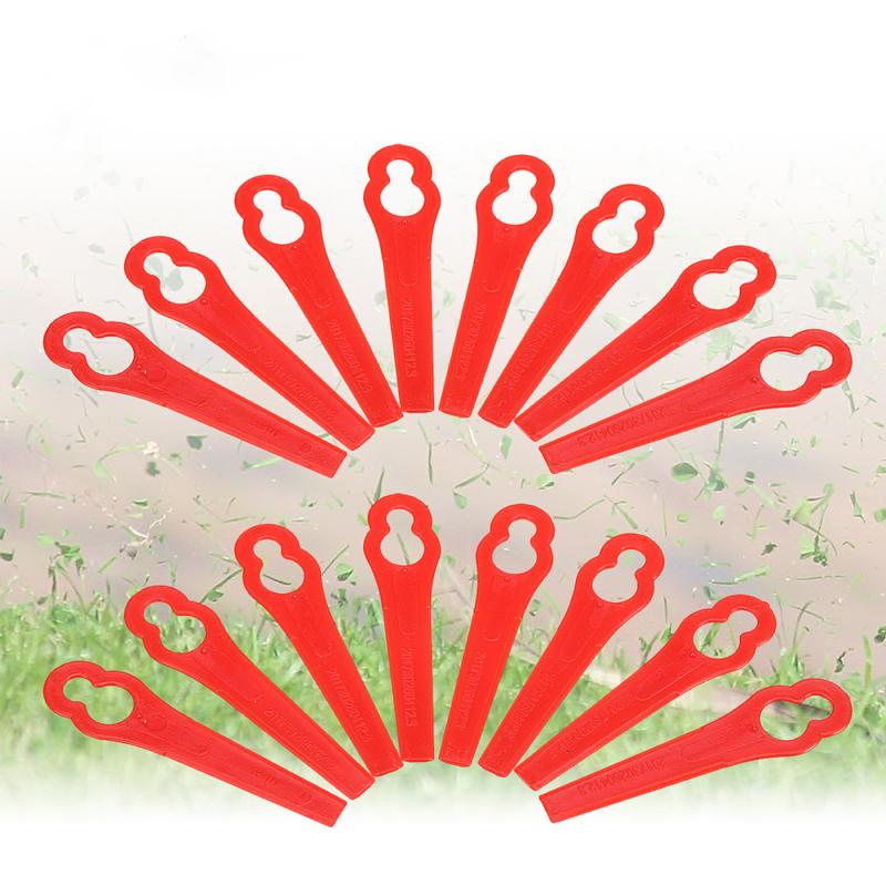 Universal 50Pcs Plastic Mower Cutting Blades Grass Trimmer Blades 12*7mm Fits Lawnmower Mower Head Strimmer Garden Tools: 01