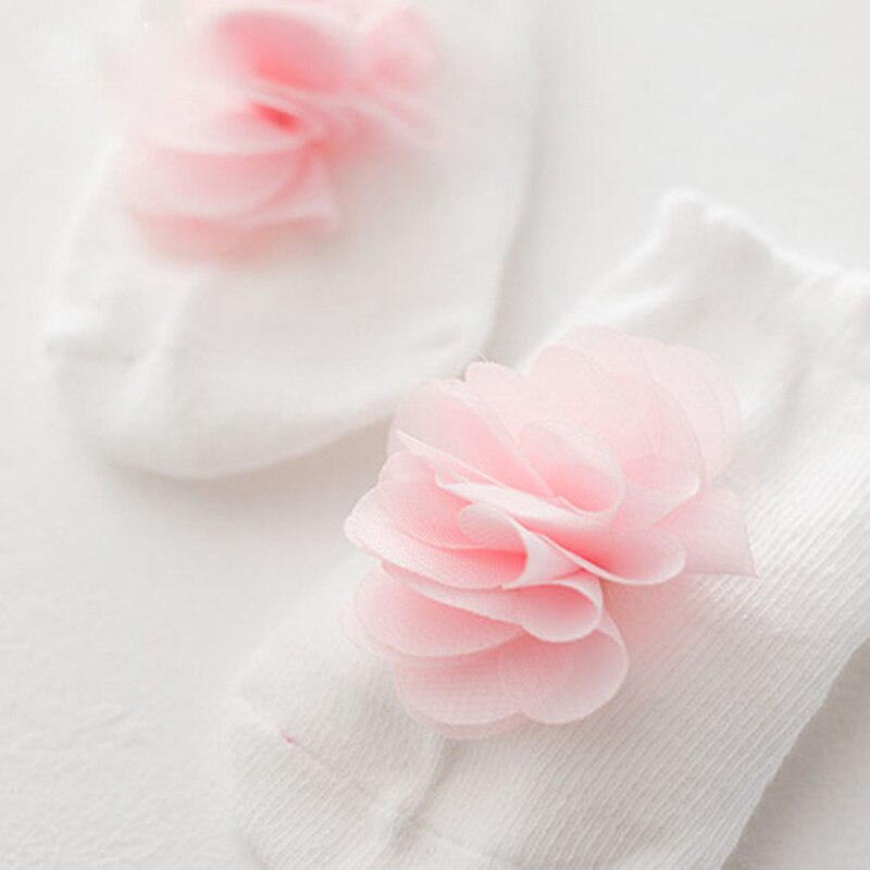 Lieflijk babymeisje 3d bloemen sokken baby peuter prinses puur katoenen sokken bloemblaadjes bloem bebé lente zomer enkelsokken antislip