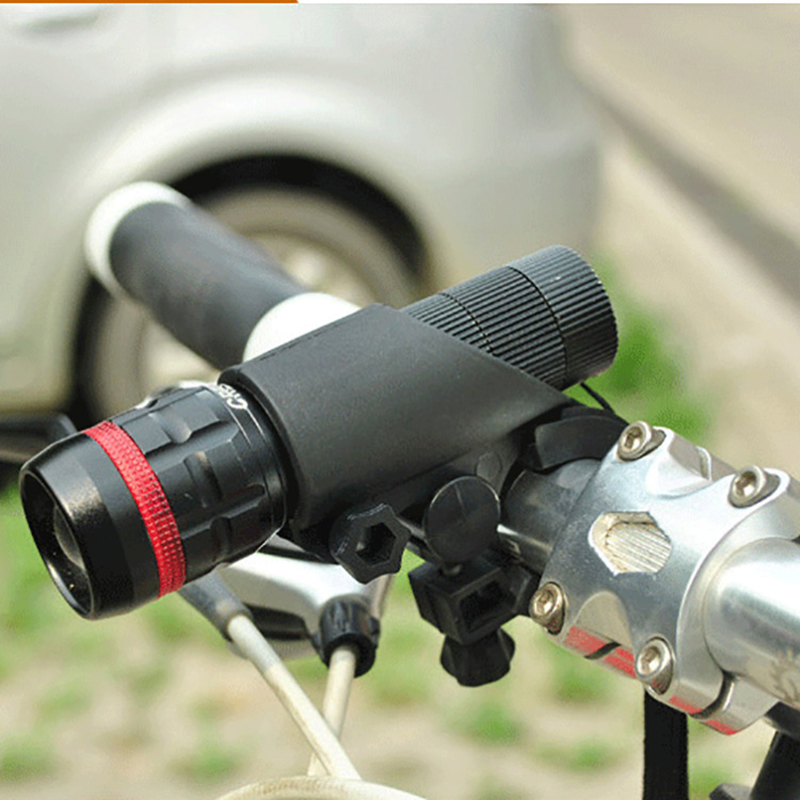 Soporte de luz para manillar de bicicleta, abrazadera de Clip para linterna LED, Universal, color negro