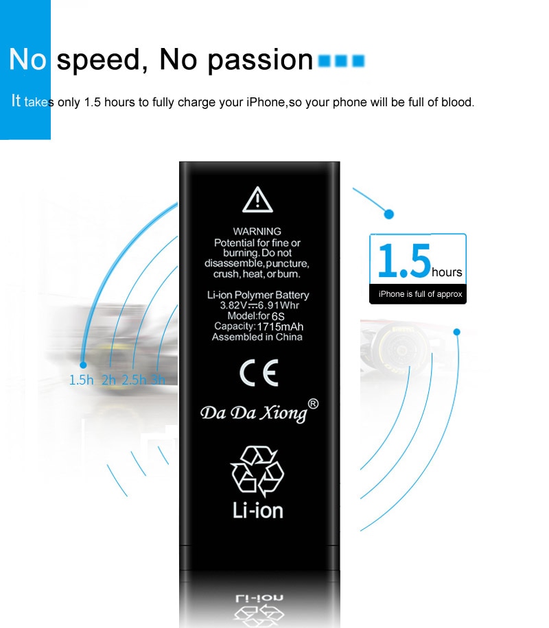 Original Da Da Xiong Battery For iPhone 6S 6GS 1715mAh Genuine Li-ion Mobile Phone Replacement For iPhone6S Batteries + Tools