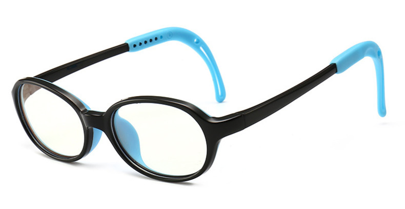 Brightzone anti blåt lys gennemsigtig computer runde optiske briller nærsynethed piger brille drenge stel børn briller: Blå