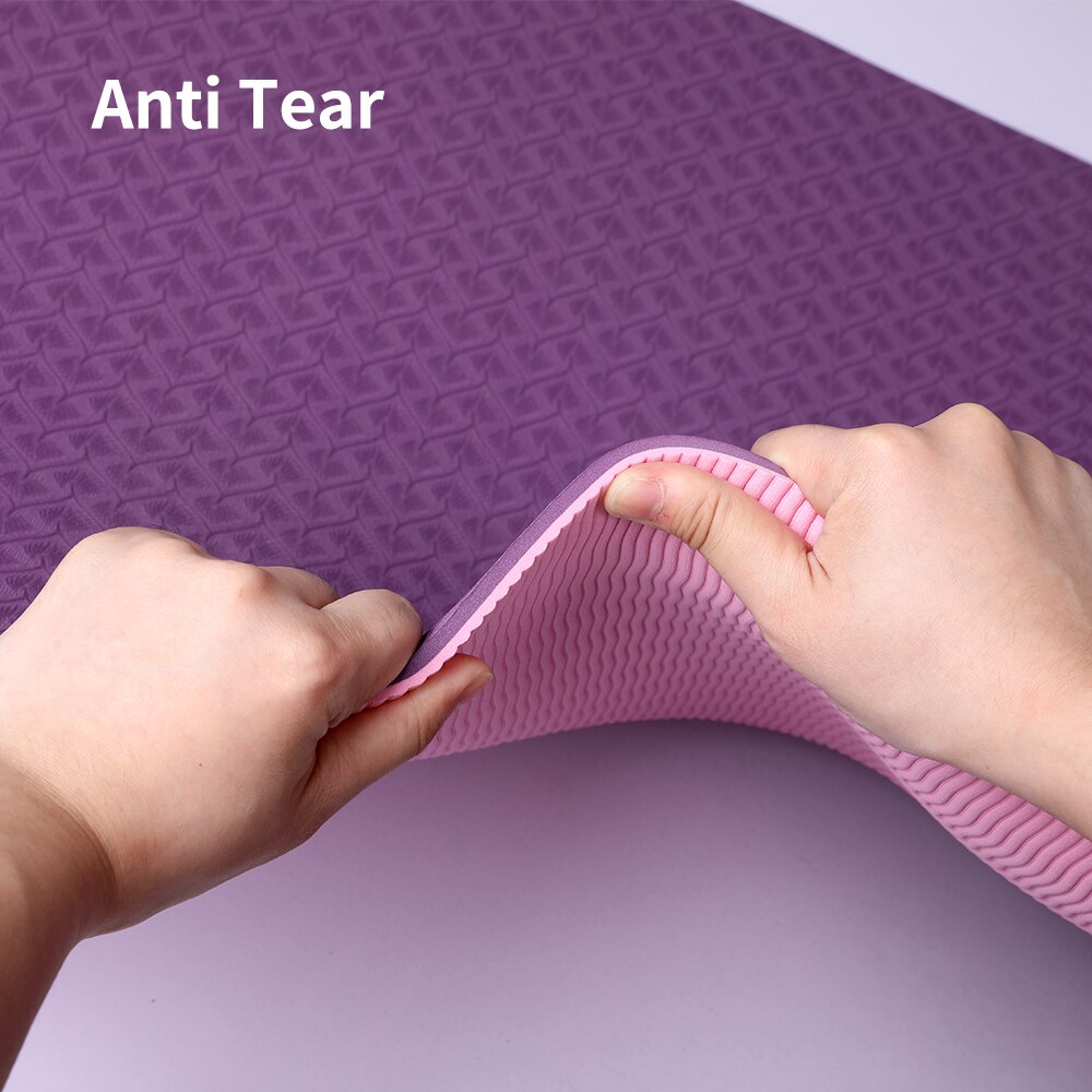 6 millimetri Eco-Friendly di Yoga Zerbino, posizione Linea FAI DA TE Non di Slittamento Non Tossico Esercizio Cuscino con sling bag per le donne le ragazze di casa di allenamento di Ginnastica