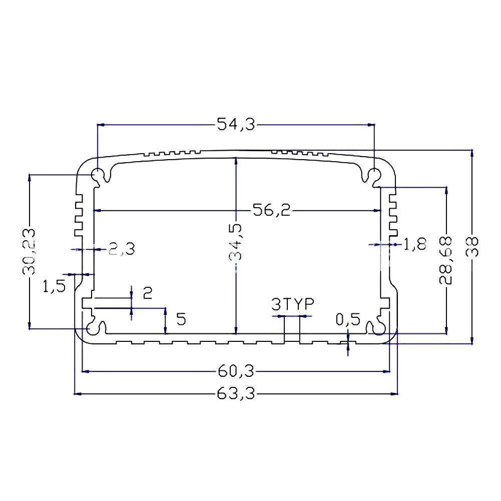 Aluminum Enclosure Electronic DIY PCB Instrument Project Case Waterproof Junction Box Heat Dissipation Housing 38x63x110mm