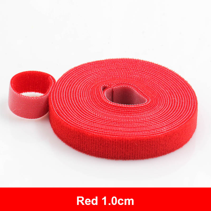 5Meter/Roll 10/15/20Mm Herbruikbare Zelfklevende Sluiting Tape Sterke Haken En Lussen Kabelbinders gordijn Nylon Sluiting: Red 1.0