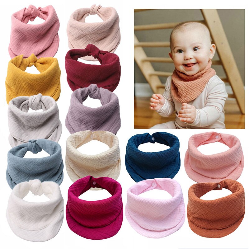Nette Baby Lätzchen Weiche Baumwolle Dreieck Neugeborenen Baby Mädchen Junge Lätzchen Einfarbig Säugling Schal Baby Fütterung Zeug freundlicher Rülpsen tücher