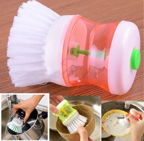 Home Kitchen Washing Utensils Pot Dish Brush With Washing Up Liquid Soap Dispenser Wash Pot Brush