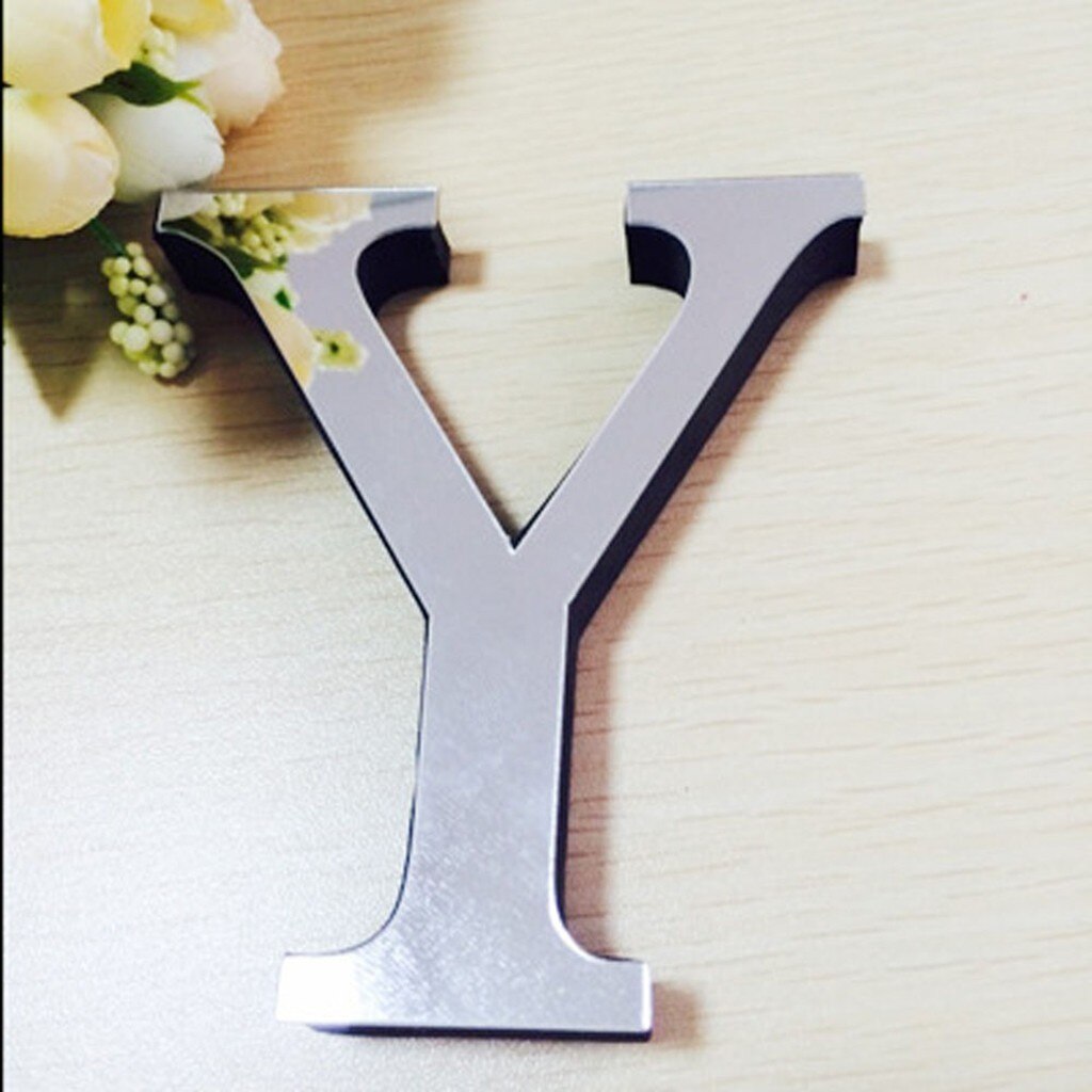 26 Buchstaben Diy 3d Spiegel Acryl Zauberstab Aufkleber Decals Heimat Dekor Zauberstab Kunst Wandbild Für Hause dekorationen 3.0hus: Y