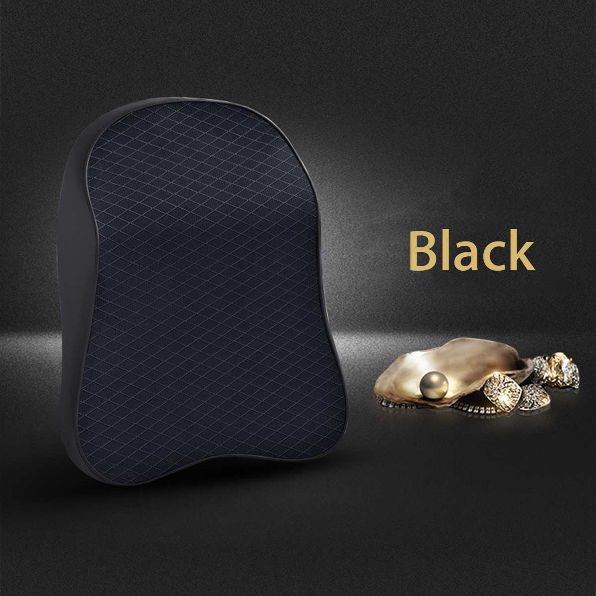 Auto Nekkussen 3D Memory Foam Head Rest Verstelbare Auto Hoofdsteun Kussen Reizen Nekkussen Ondersteuning Holder Seat Kussen: Black