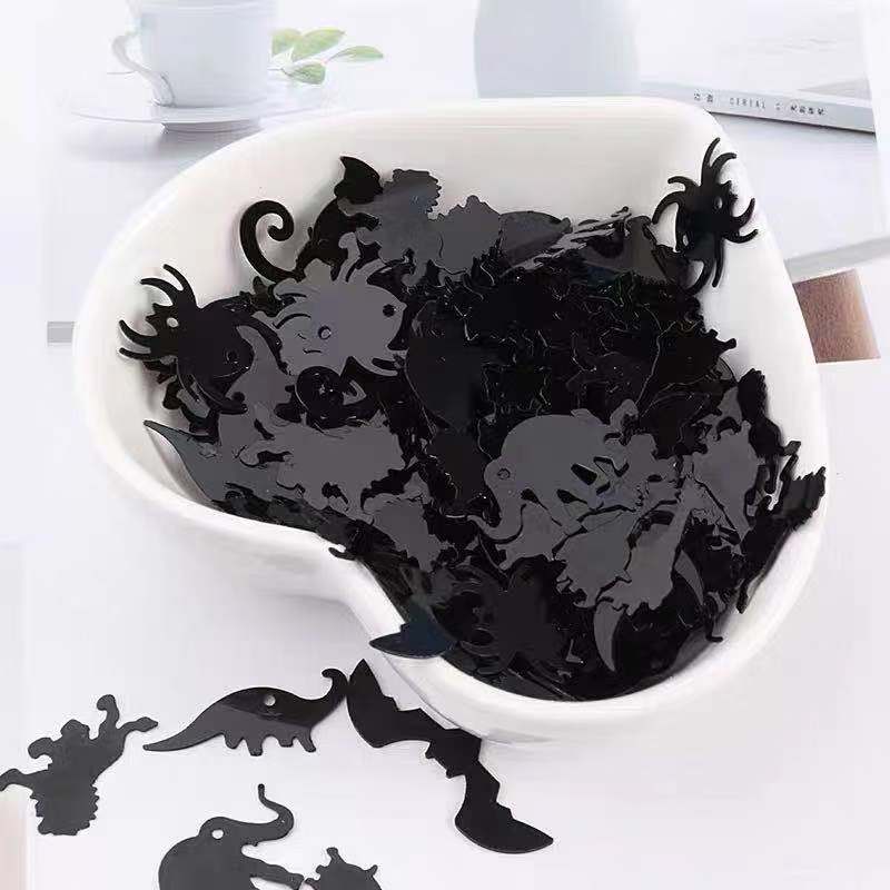 10 G/zak Zwarte Kat Vleermuis Leeuw Pvc Losse Pailletten Halloween Decoratie Ambachtelijke Kinderen Diy Accessoires