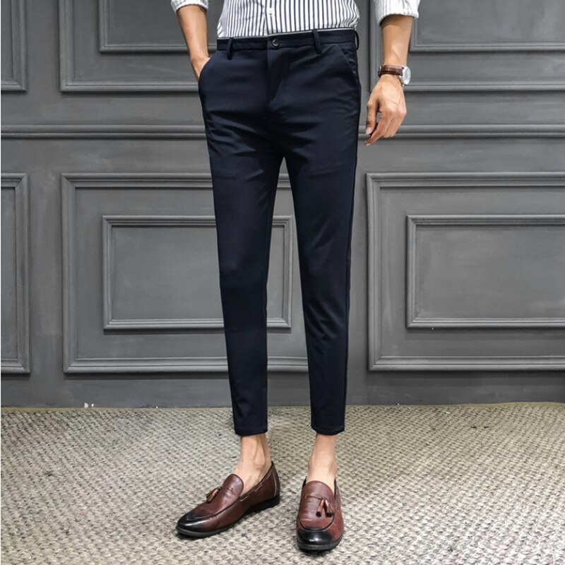 Men's Gentleman's Business Casual Work Pants/Male slim fit leisure suit Trousers/ British formal suit trousers