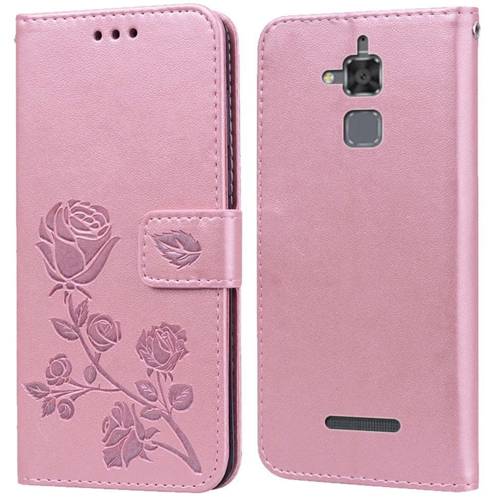 Luksus læder flip bogtaske til asus zenfone 3 max  zc520tl/  pegasus 3 x008d rose flower pungholder etui telefon cover taske
