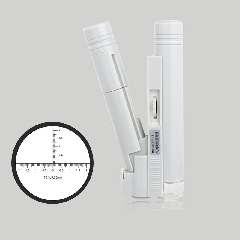 40 80 100 150X Pocket Mini Microscope Illuminated Portable Magnifier Jewelry Loup Reading Scale Magnifying Glass with Led Lights