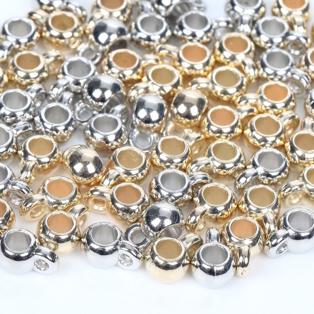 Abalorios CCB de agujero grande para fabricación de joyas, 50 piezas, conector espaciador, suministros, accesorios, 5x9mm