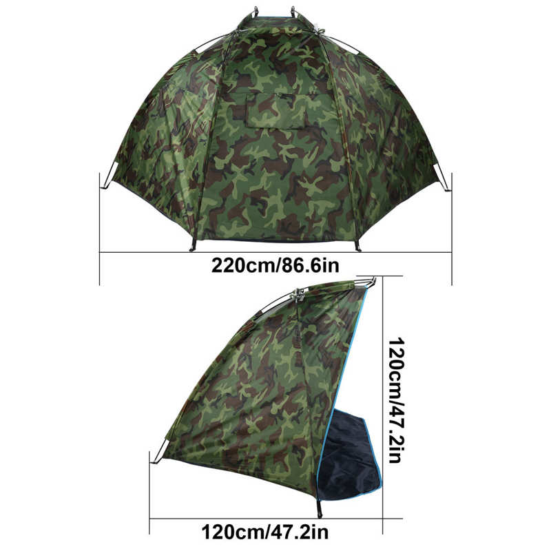Tienda de campaña para pesca al aire libre refugio de camuflaje portátil para dos personas, tienda de campaña, refugio solar ligero para senderismo