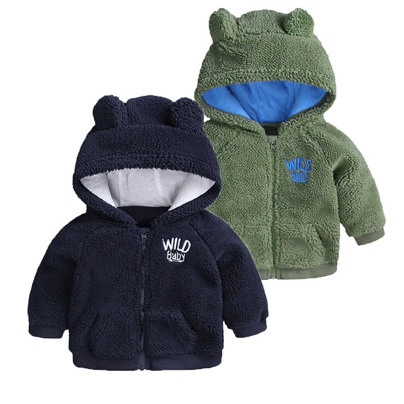 Pasgeborenen Cartoon Beer Kapmantel Winter Baby Jongens Meisjes Brief Lange Mouwen Warm Snowsuit Peuter Zip Jacket Top 0- 24 maand A20