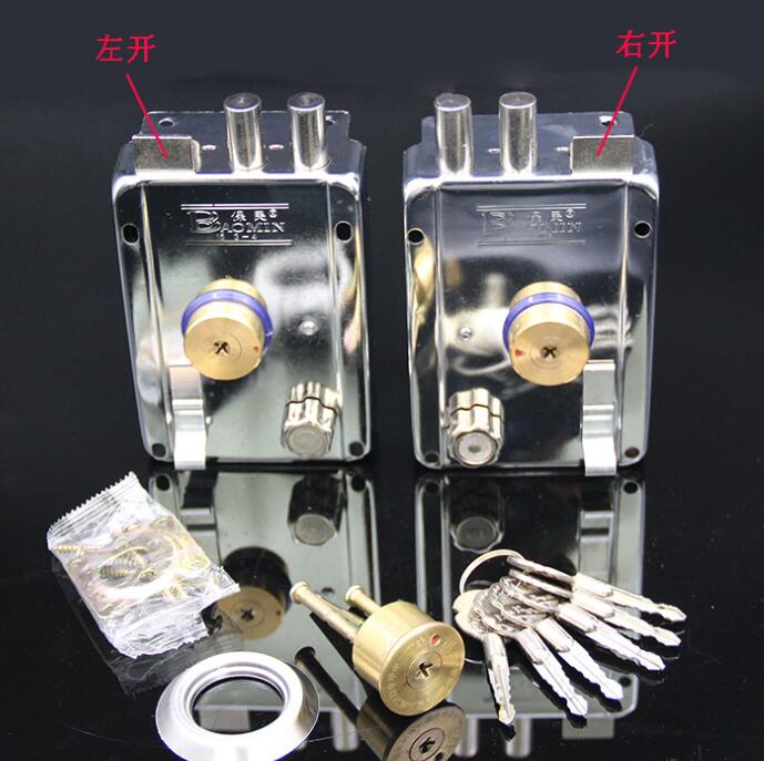 Door Lock Strong Deadbolt Home Security Universal Exterior Anti-theft Accessory Stainless Steel Multiple Insurance Smooth