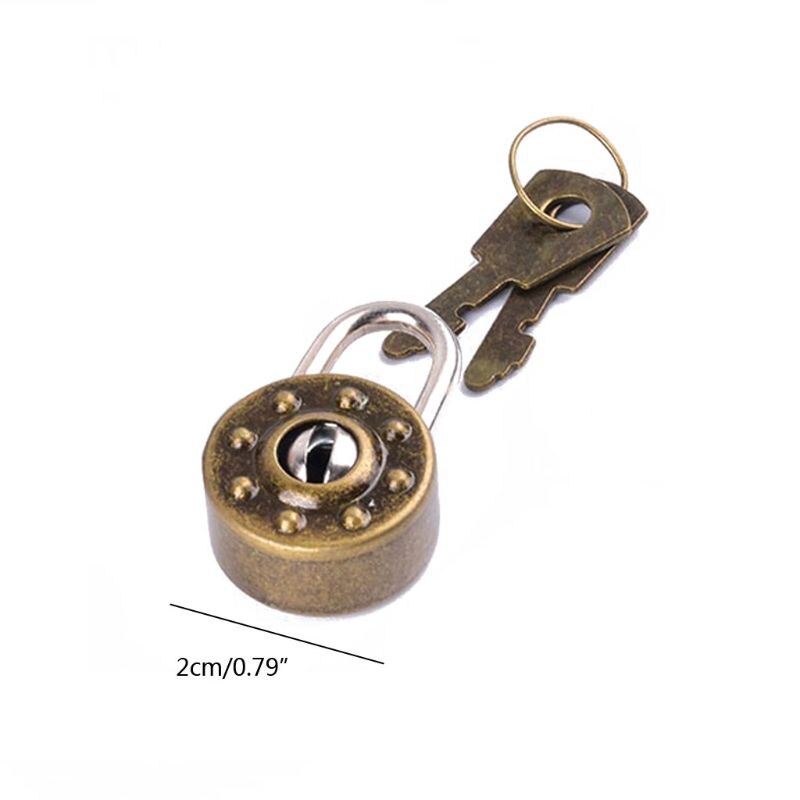 Small Mini Padlock Travel Suitcase Diary Lock With 2 Keys Padlock Decoration