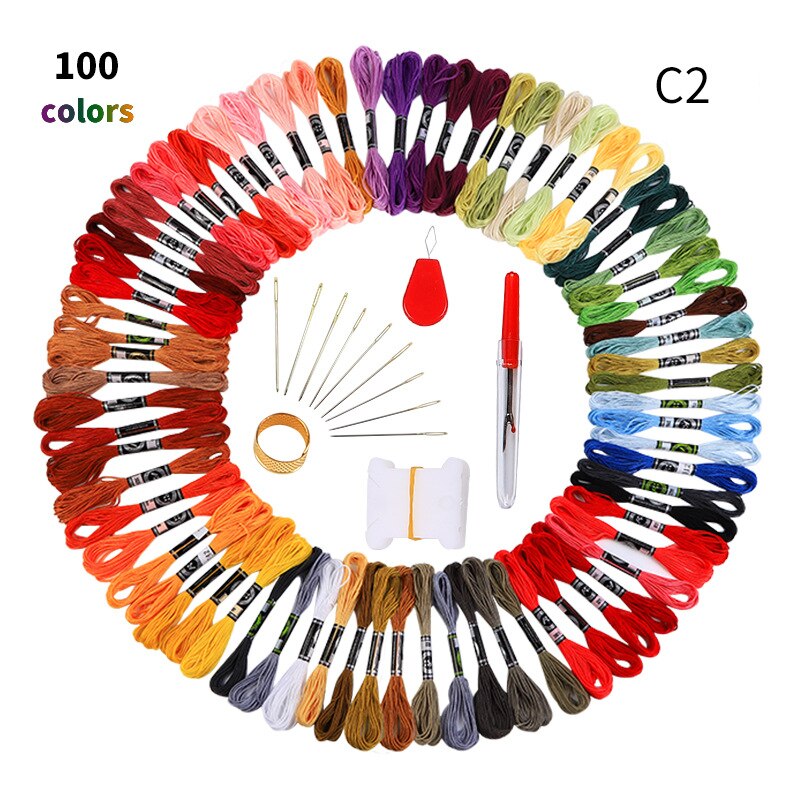 Diy Borduurgaren 50/100Pcs Zijde Draden Voor Borduurwerk En Naaien Lange-Nietje Katoen Mooie En Diverse kleuren