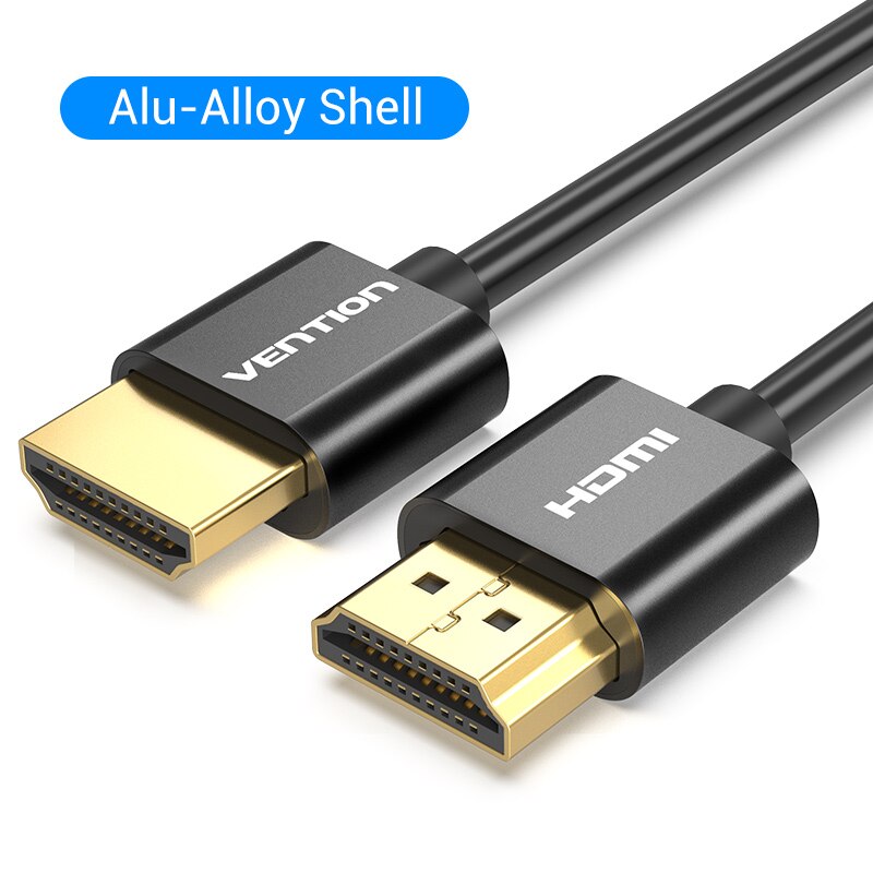 Vention Slim-Cable HDMI 2,0 para Xbox, PS3/4, PC, Monitor, Nintendo Switch, proyector, HDTV, 4K/60HZ: Aluminum alloy Shell / 2 m