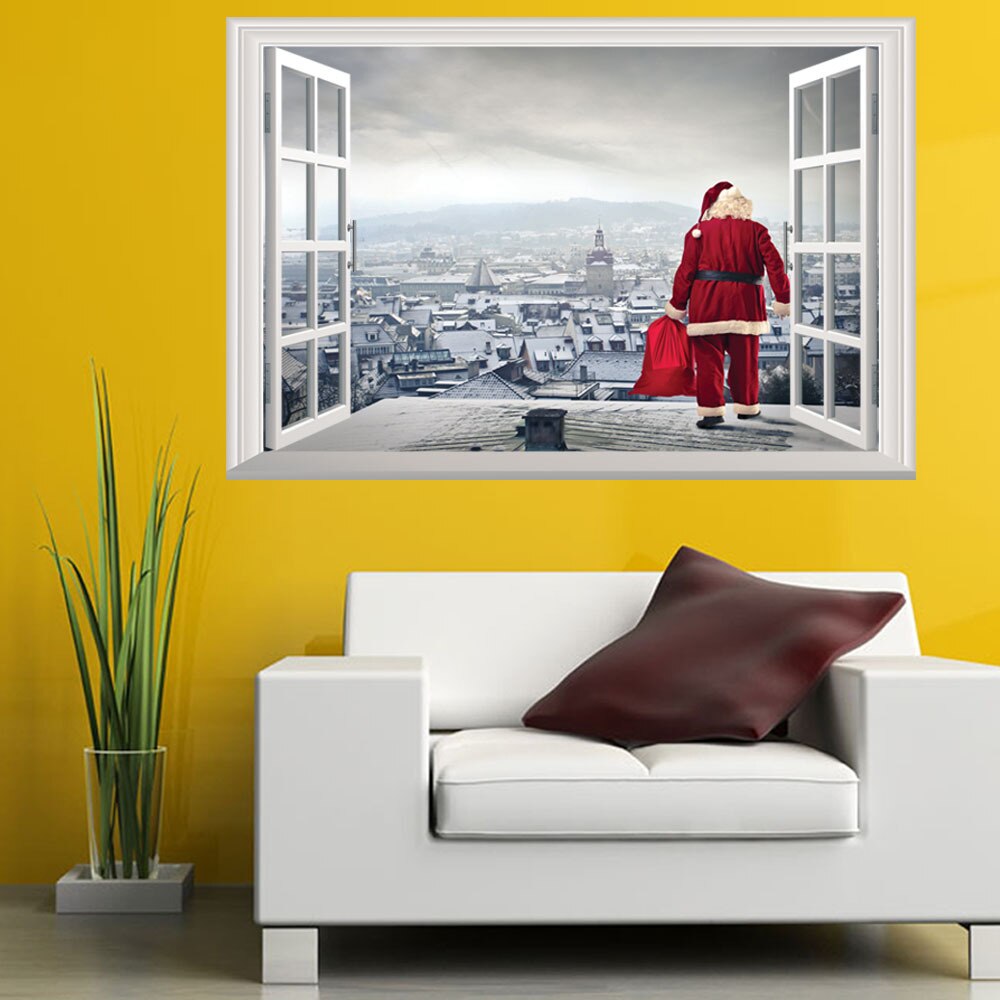 3D Weihnachten Fenster Zauberstab Aufkleber Große Weihnachten Schneemann Fenster Gel Gelee Aufkleber Weihnachten Party Hause Glas Dekor Zauberstab dekor 2Stck