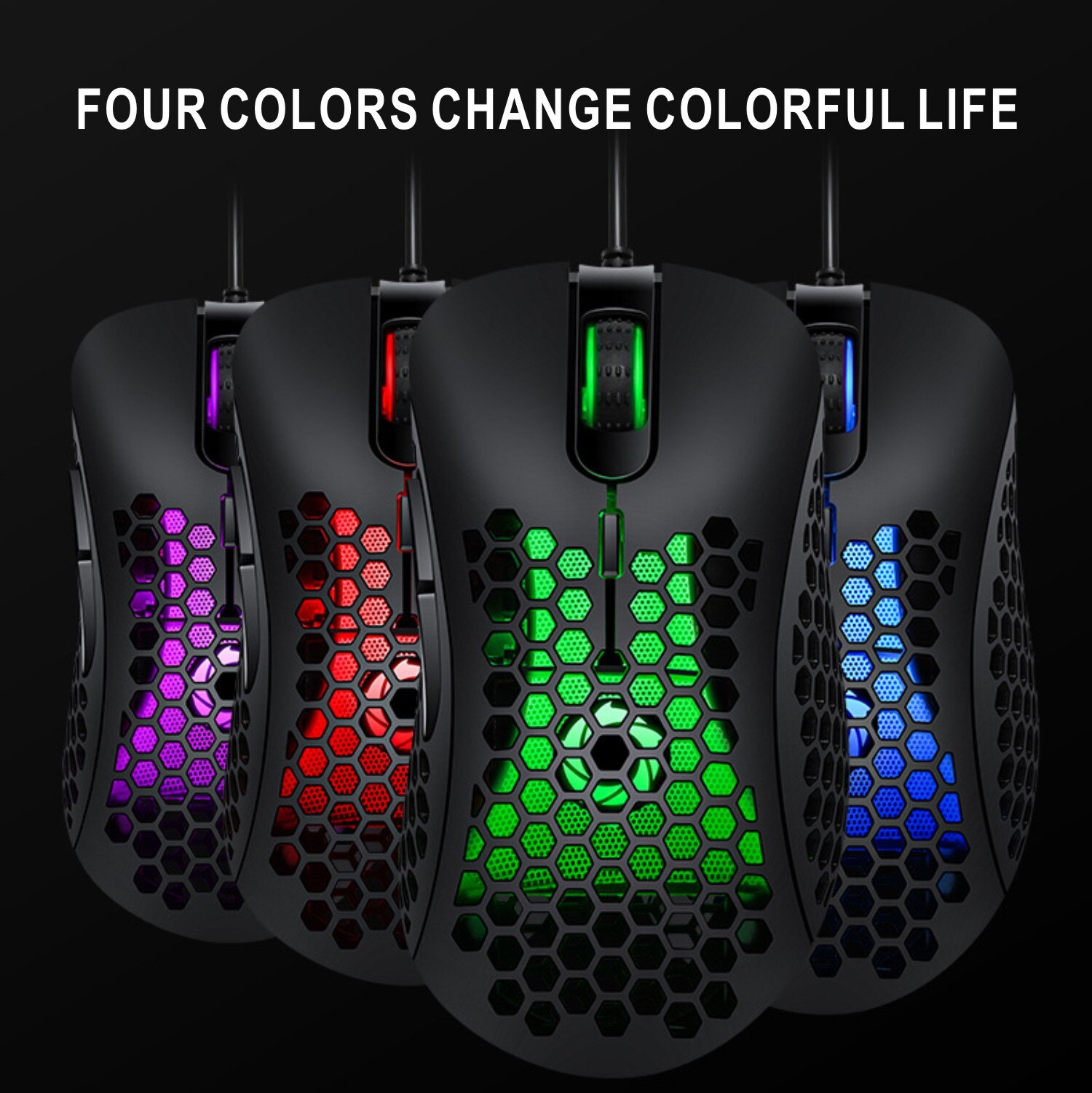 Gaming Mouse Computer Gamer Mause Kit PC USB Wired Mice With Cable LED RGB 3D Light Vertical Ergonomic 6 Key Laptop Gaming Mouse