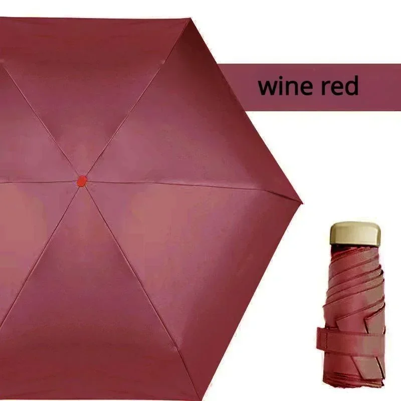 Anti UV Super Mini bolsillo compacto sombrilla plegable lluvia a prueba de viento viaje mini paraguas: Multicolor
