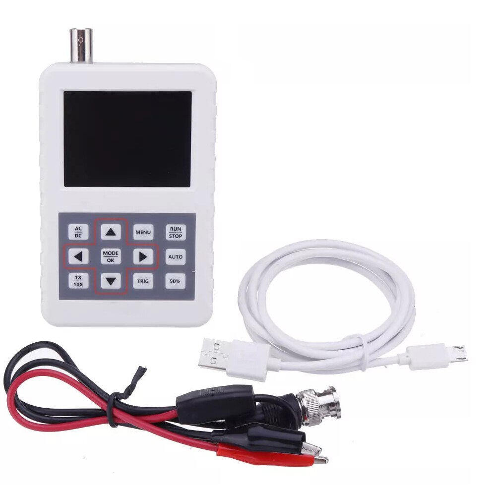 KKmoon Digital Oscilloscope Mini Portable Digital Oscilloscope 5M Bandwidth 20MSps Sampling Rate with P6100 Oscilloscope Probe: standard
