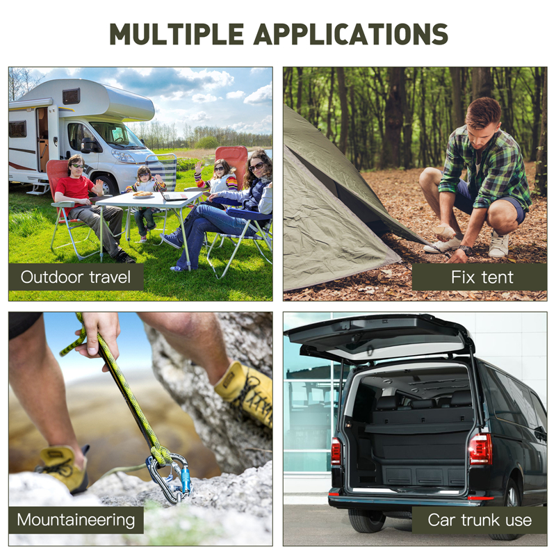 colección Heavy Duty Bungee Cord Elastic Tie String Carabiner Ganchos Kayak Ciclismo Equipaje Cuerdas de Embalaje