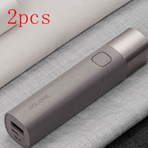 Youpin SOLOVE Taschenlampe X3 USB Typ-C Wiederaufladbare Elektrische Taschenlampe Helligkeit EDC Taschenlampe 3000mAh Energie Bank Mini LED taschenlampe: lila 2stck