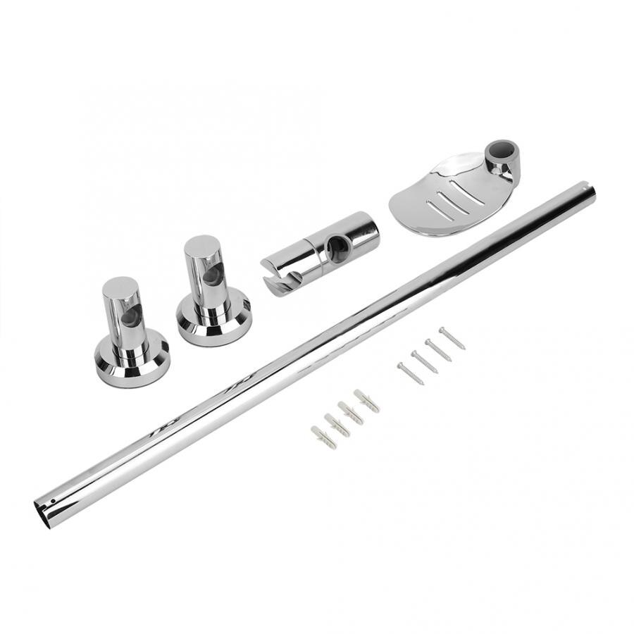Lift type bruser skydestang holder med stang sæbeskål sugekop installer bruser skyder rustfrit stål