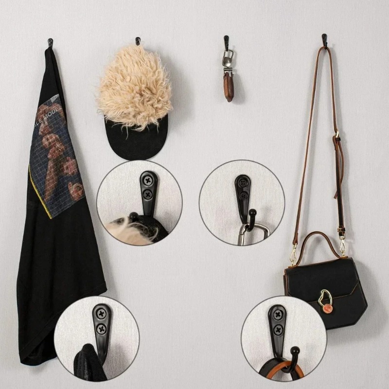 50/1einstellen Legierung Haken mit Schrauben für Mantel Handtuch Taschen Kappen Haken Zauberstab Hängen KleiderbüGel Küche Badezimmer lagerung Gestell Halfter